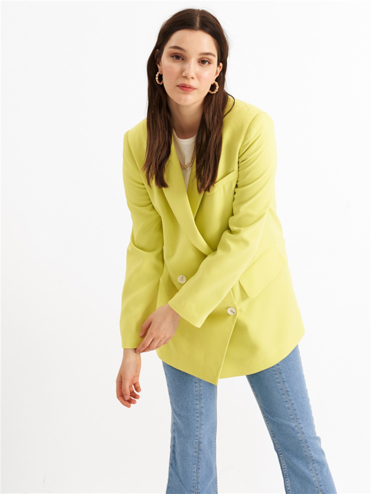 Sofia Blazer Ceket Yağ Yeşili