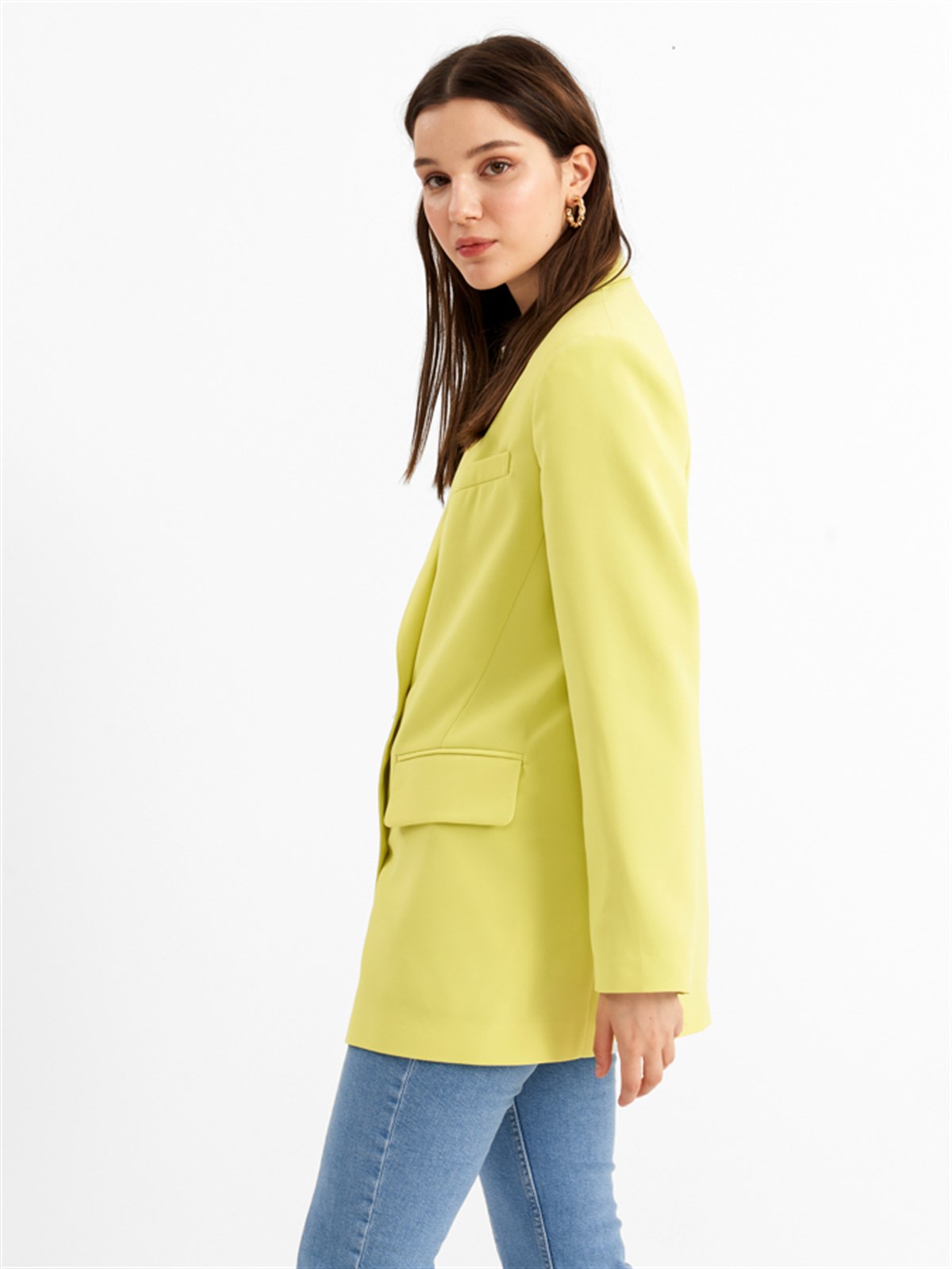 Adriana Blazer Ceket Yağ Yeşili